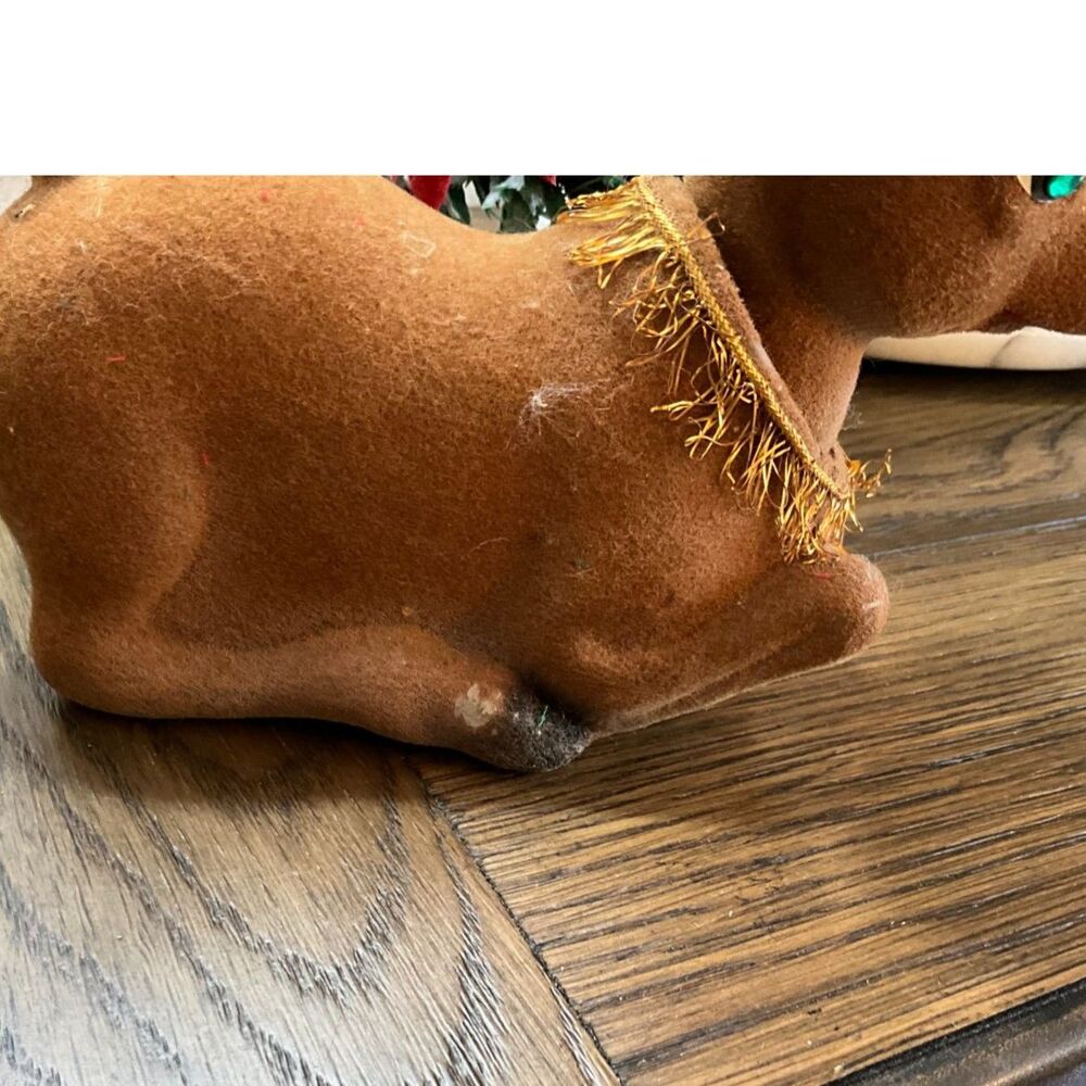 RARE Holt Howard Felt Nodder Rudolph / Vintage Christmas Bobble Head / Kitchy - Picture 6 of 10